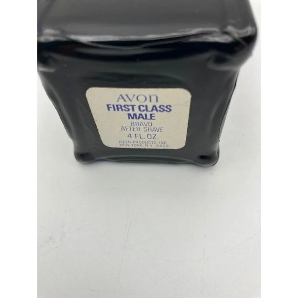 Vintage 1970's Avon First Class Male Bravo‎ After Shave (Full) Mailbox Decanter
